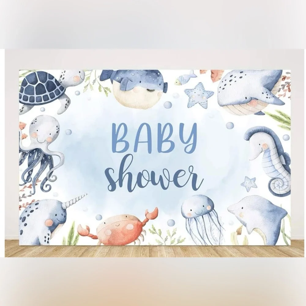 Under The Sea Baby Shower Backdrop Ocean Decorations Photography Background